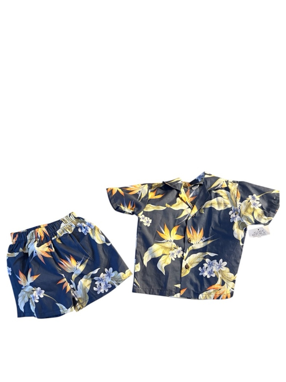 Aloha Republic 1 T short set NWT colorful Birds of Paradise floral print